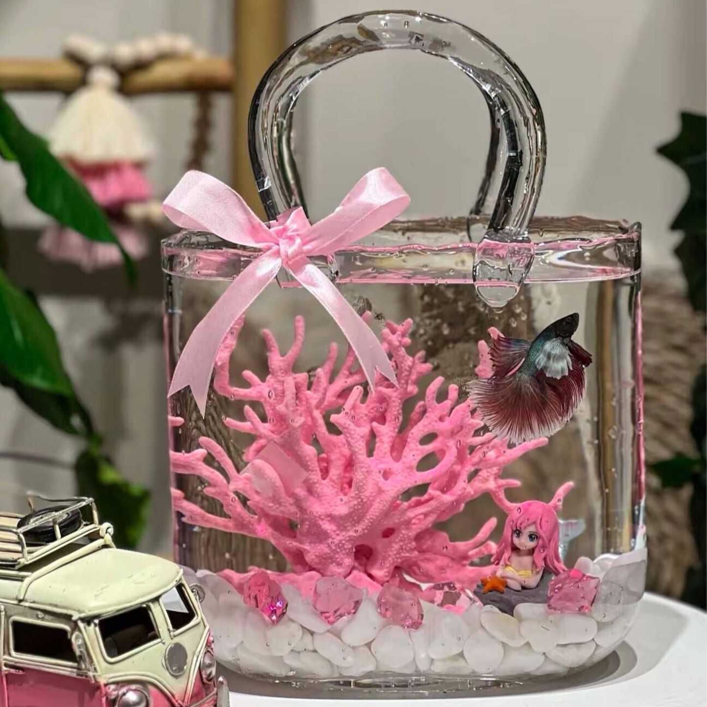 Dekoratives Herz-Mini-Aquarium